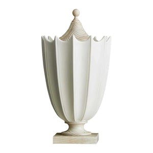 Crenulated Urn Medium - Matte White