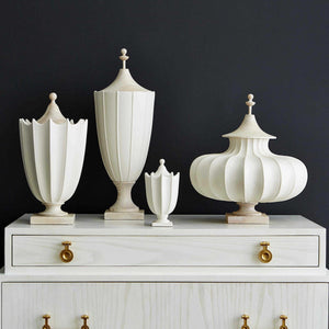 Crenulated Urn Medium - Matte White