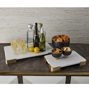 Elevated Tray/Plateau - White Marble Large