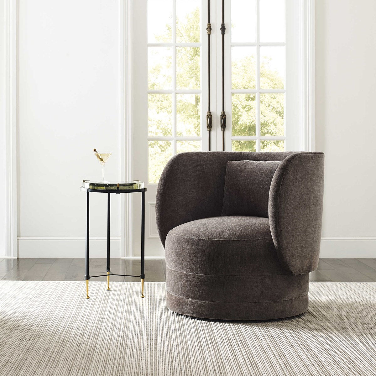 Sanctuary Swivel Chair - Warm Gray