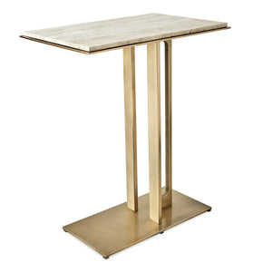 Cantilever Accent Table - Travertine