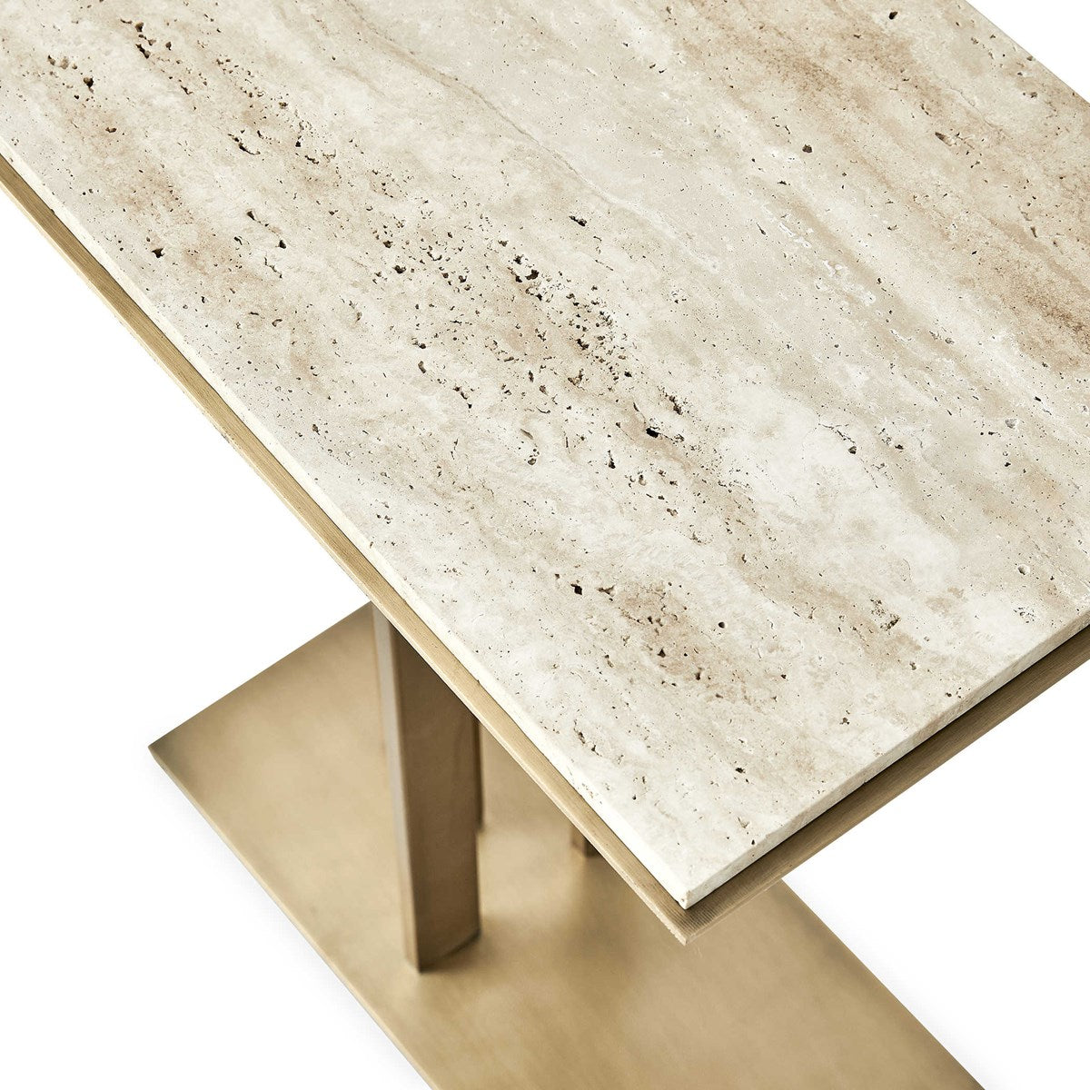 Cantilever Accent Table - Travertine