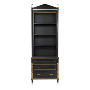 Faux Bois Cabinet, Black/Gold 3 Cartons