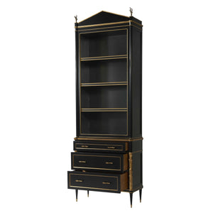 Faux Bois Cabinet, Black/Gold 3 Cartons