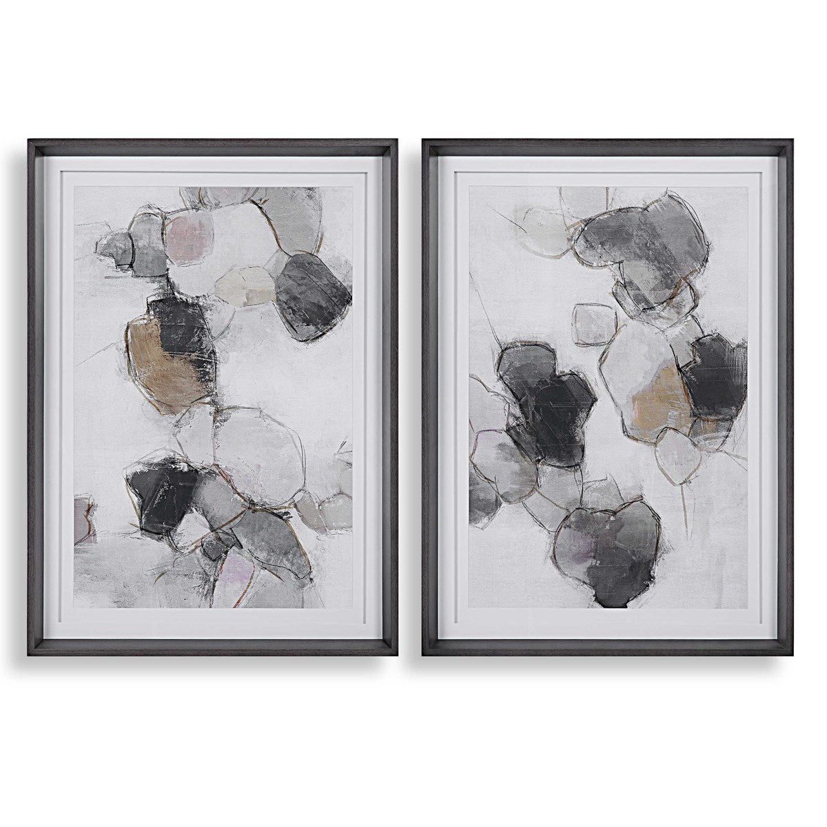 Plunging Pastels Framed Prints, S/2