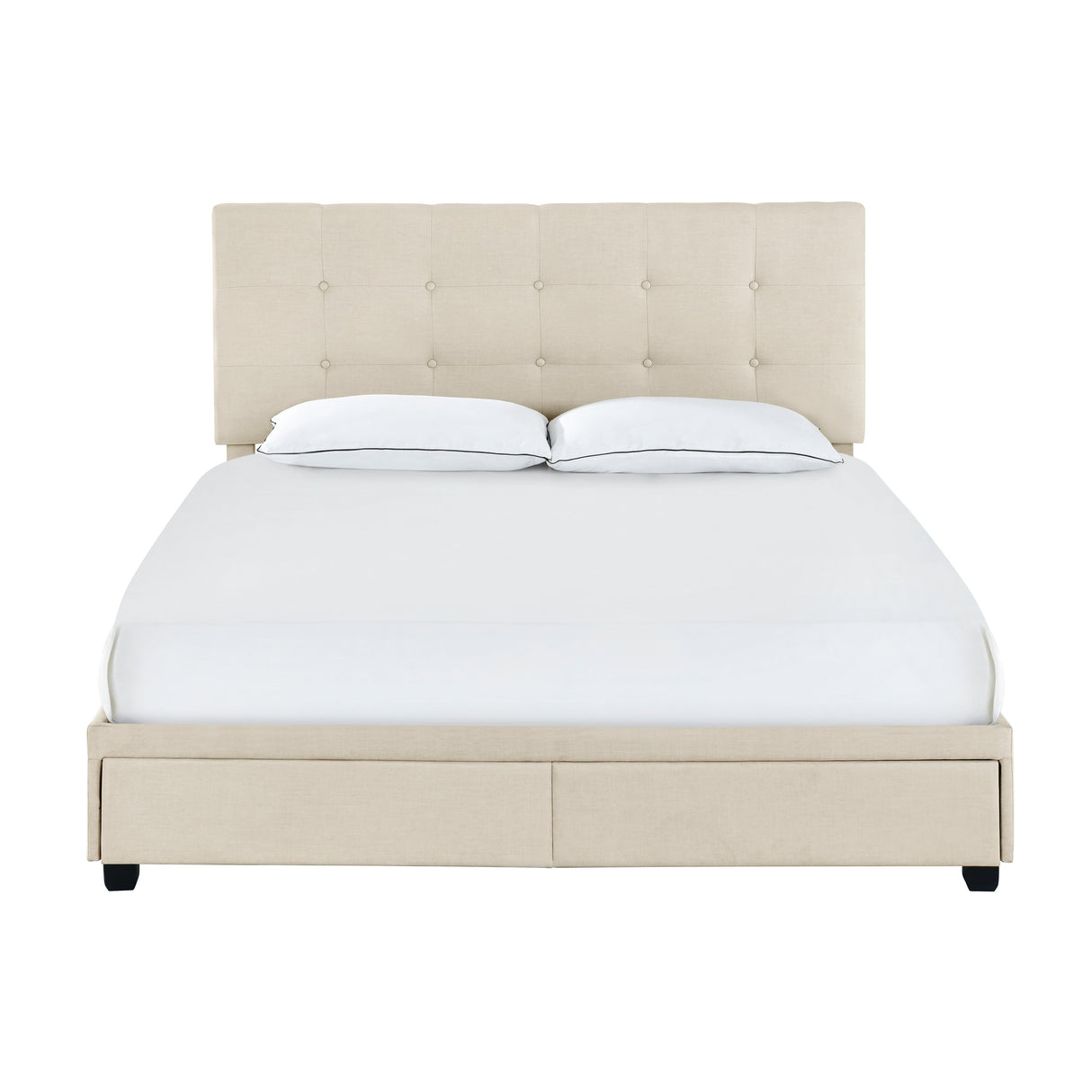 King Storage Bed - Linen