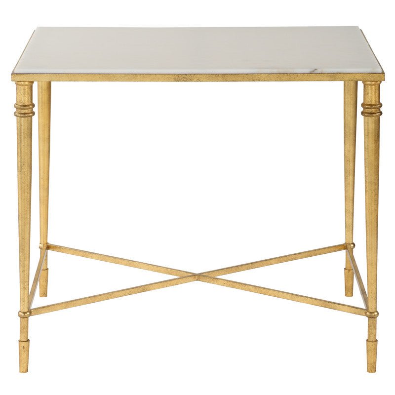 ROSHN 50.5 W x 58.5 H x 68.5 D Rectangle End Table - Natural Marble Top