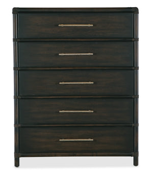 Retreat Pole Rattan Five-Drawer Chest