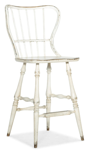 Ciao Bella Spindle Back Bar Stool-White