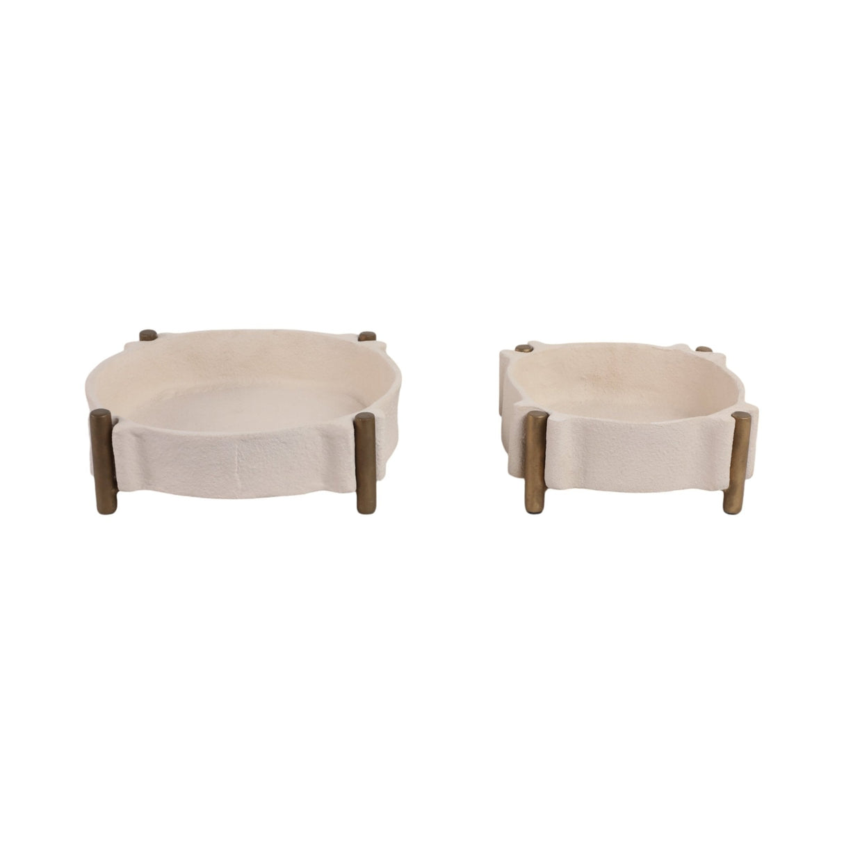 S/2 11/14" Terrace Ecomix Tray, Beige/gld