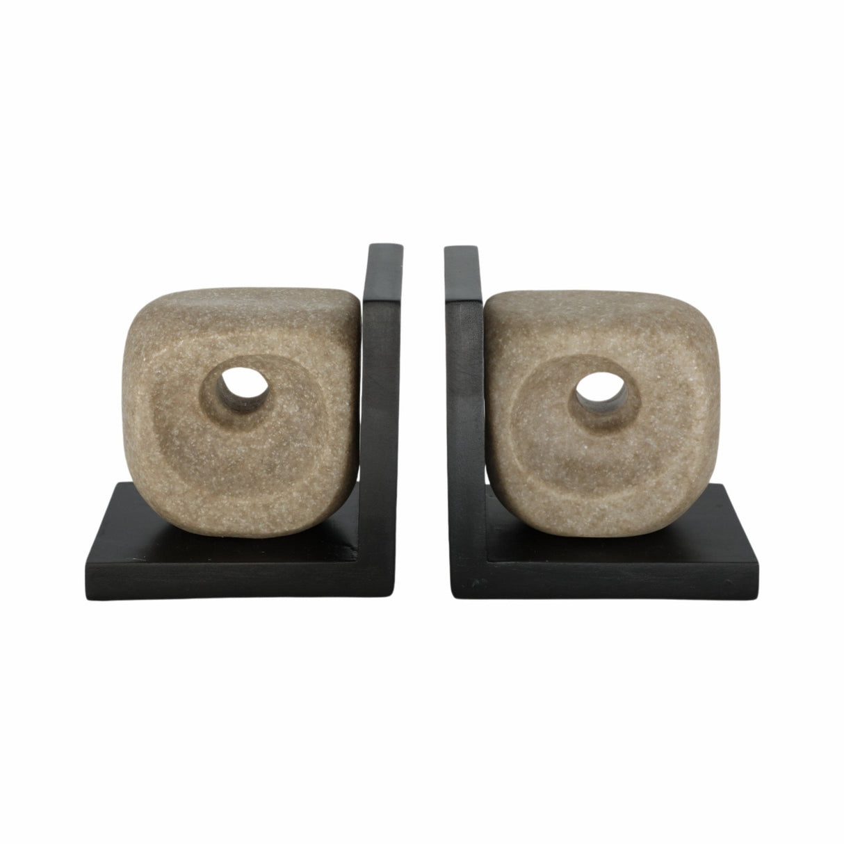 S/2 6" Flowood Brown Quartz Resin Bookends
