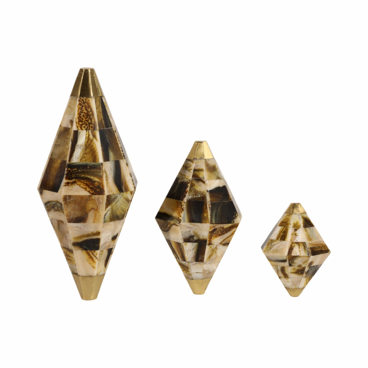 S/3 4/9/12" Allagash Horn Resin Spheres