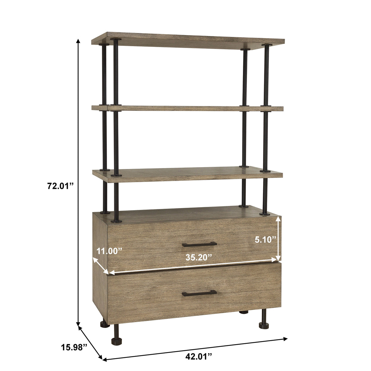 Industrial Two Drawer Etagere