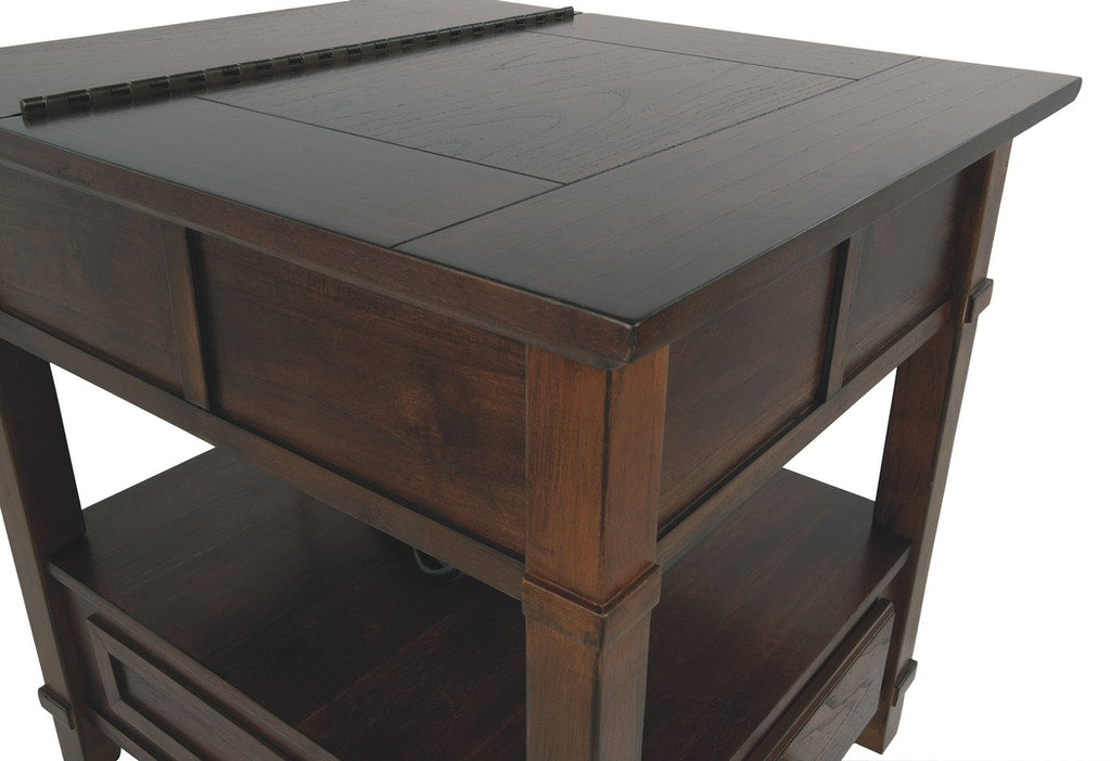 Gately End Table with Storage & Power Outlets