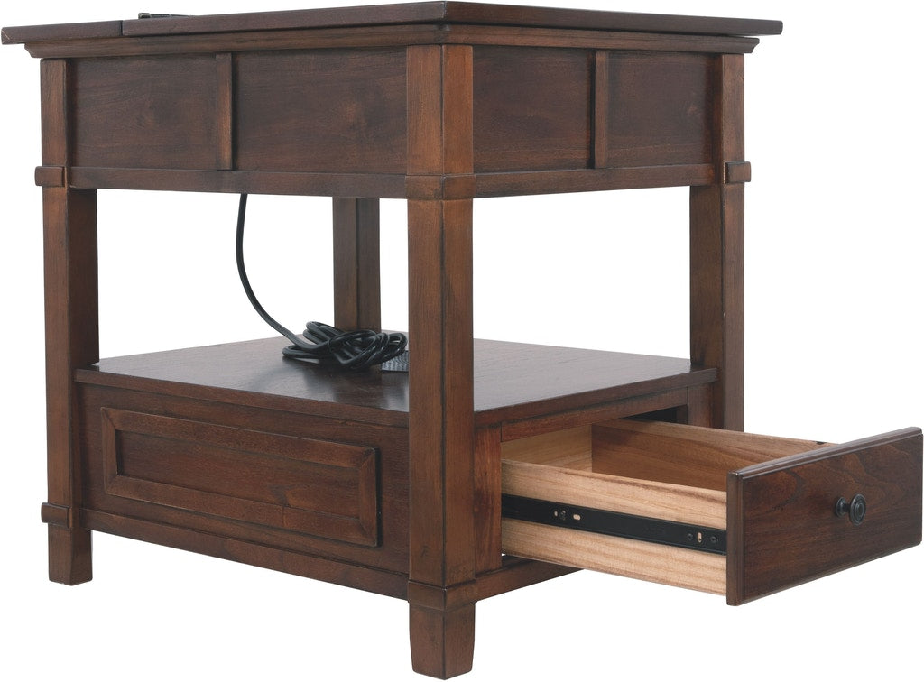 Gately End Table with Storage & Power Outlets