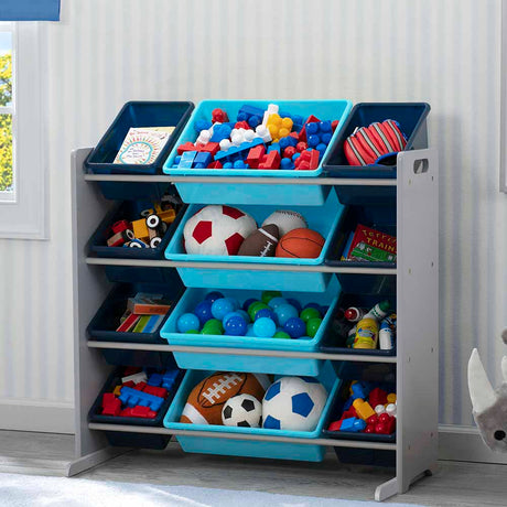 13 Bin Plastic Organizer Blue