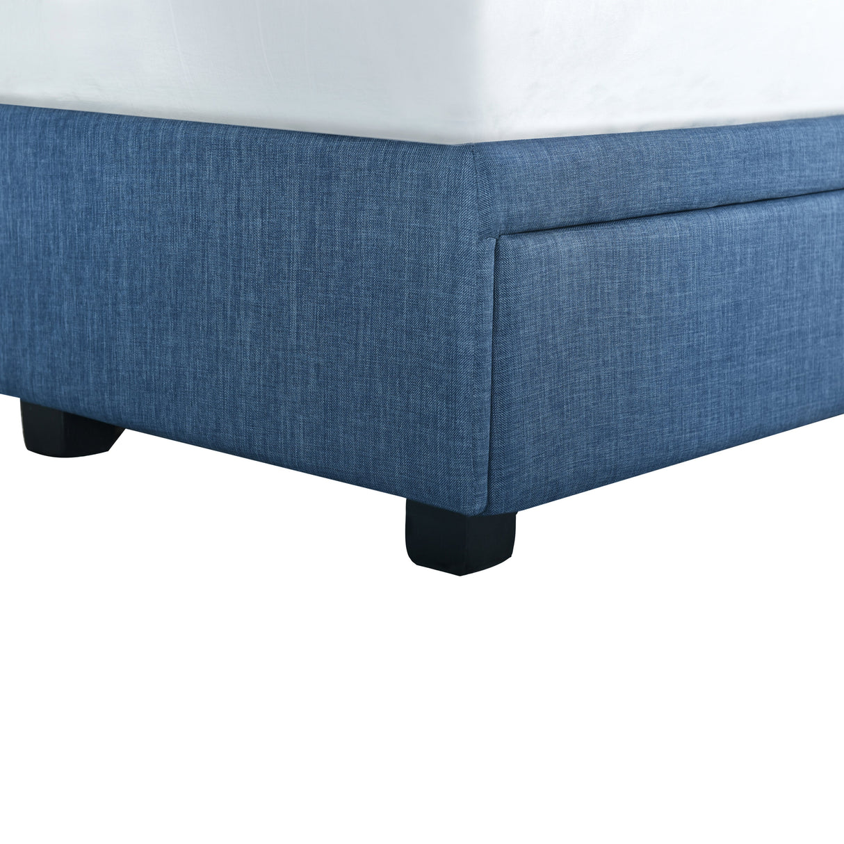 King Tufted Storage Bed - Denim