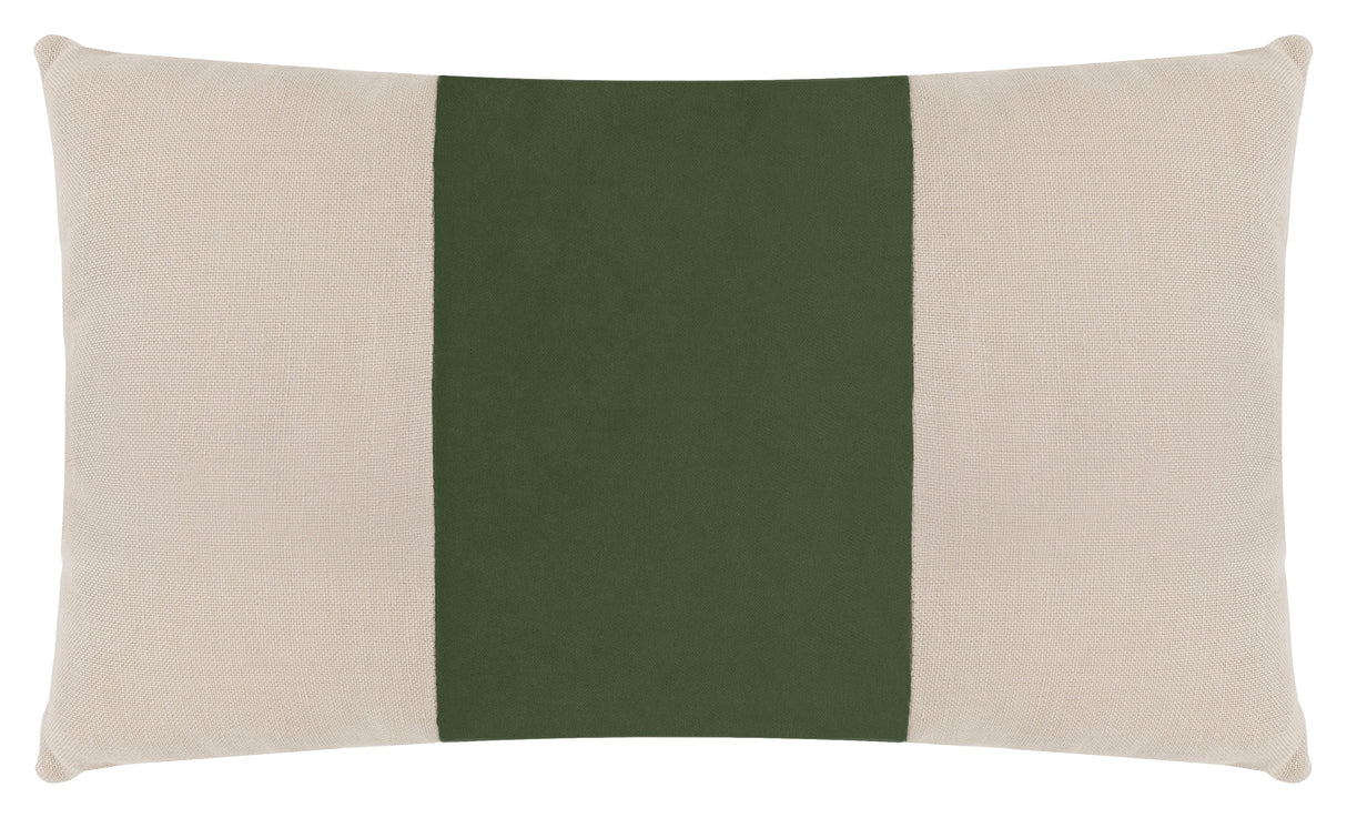 Emerald Velvet Linen Kidney Pillow