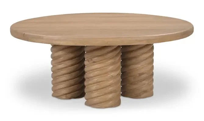 Treccia Round Coffee Table Oak