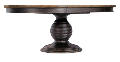 Americana Round Pedestal Dining Table with 1-22in Leaf