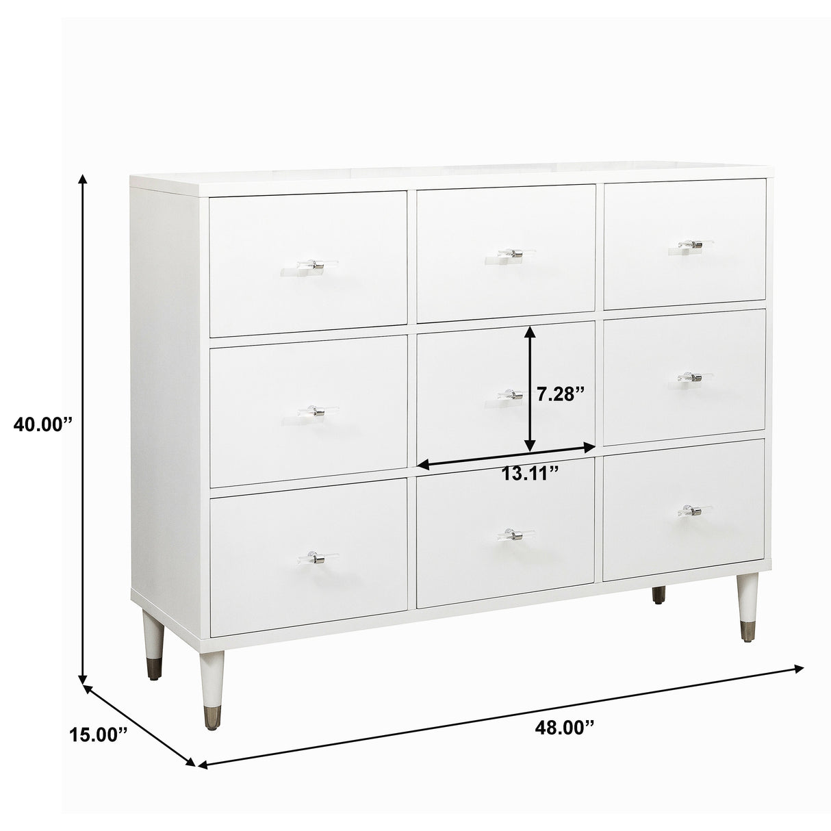 Modern White Nine Drawer Chest