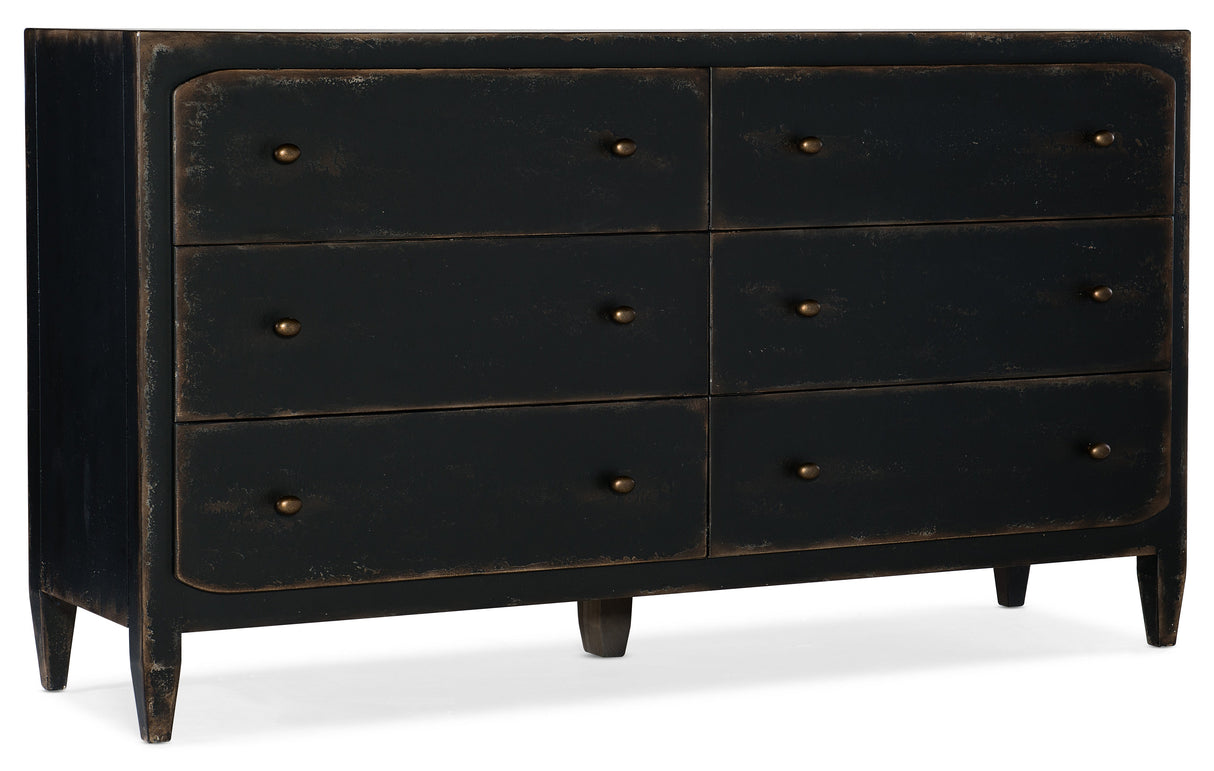 Ciao Bella Six-Drawer Dresser- Black