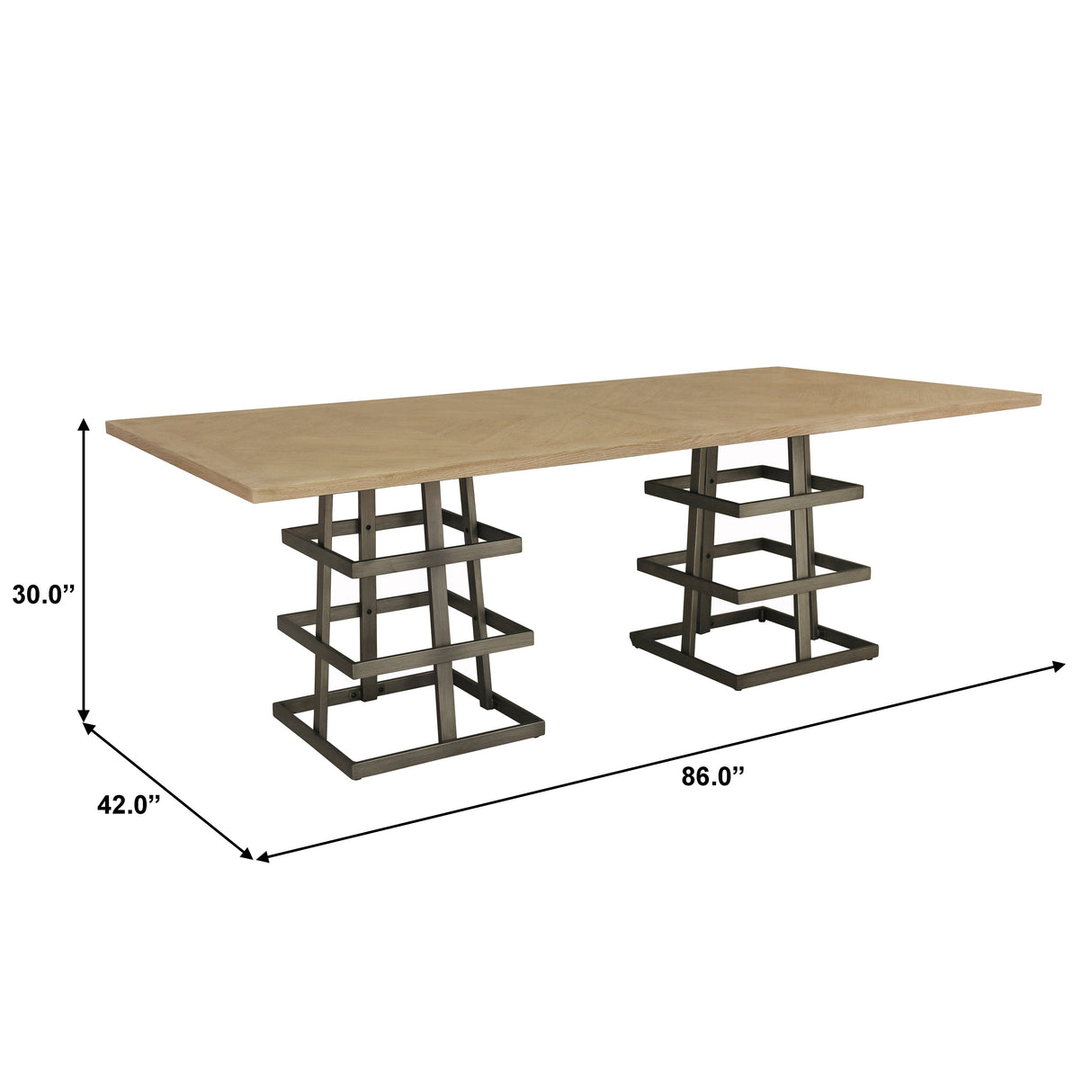 Rectangular Metal Strap Dining Table