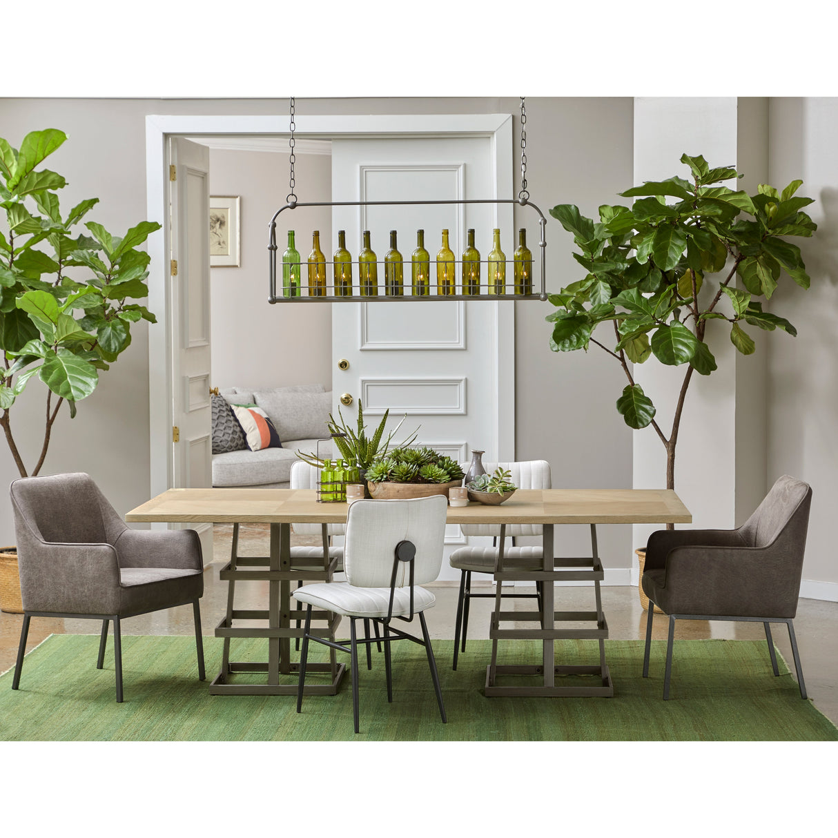 Rectangular Metal Strap Dining Table