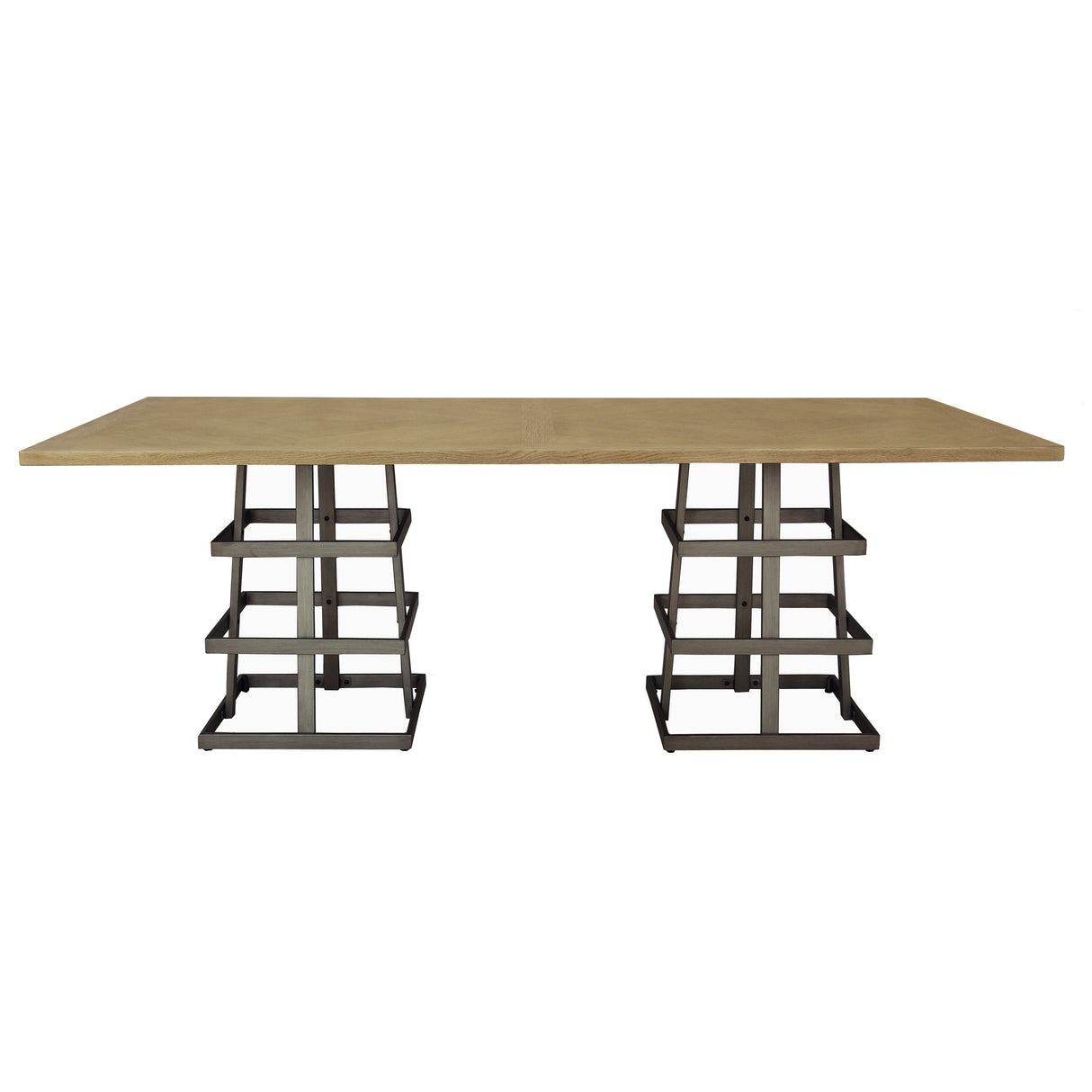 Rectangular Metal Strap Dining Table