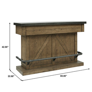 Lt Oak & Metal Top Bar