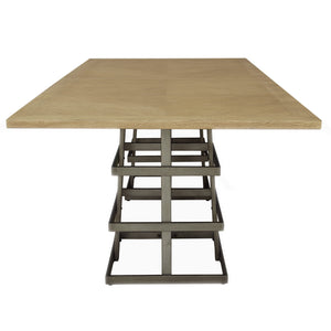 Rectangular Metal Strap Dining Table