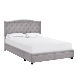 King Tufted Storage Bed - Glacier