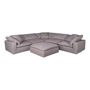 Clay Ottoman Livesmart Fabric Light Grey