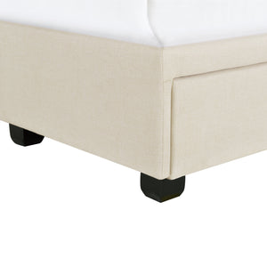 King Tufted Storage Bed - Linen