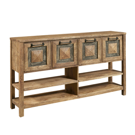 Rustic Stone Inserts Storage Console